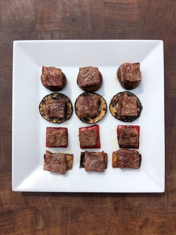 Wagyu A5 Rumpsteak auf Gemüse