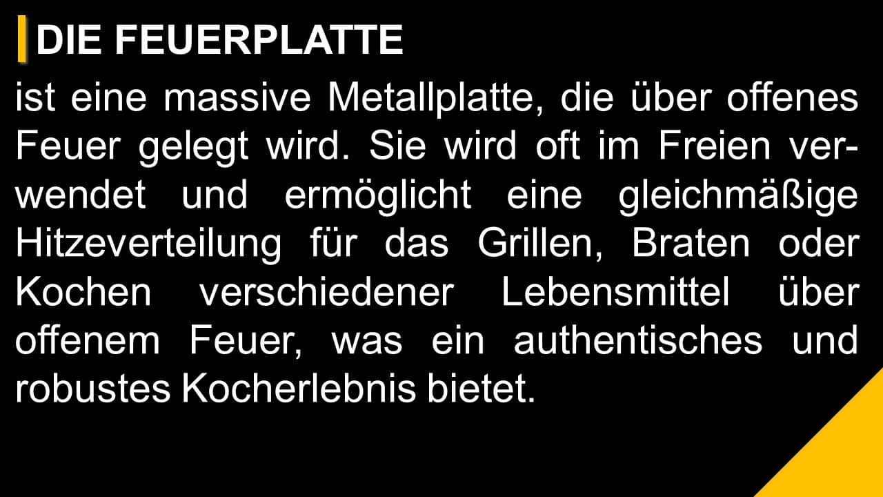 Feuerplatte Info