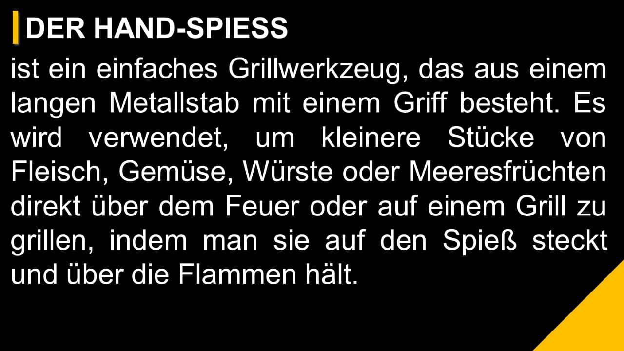 Hand-Spieß Info