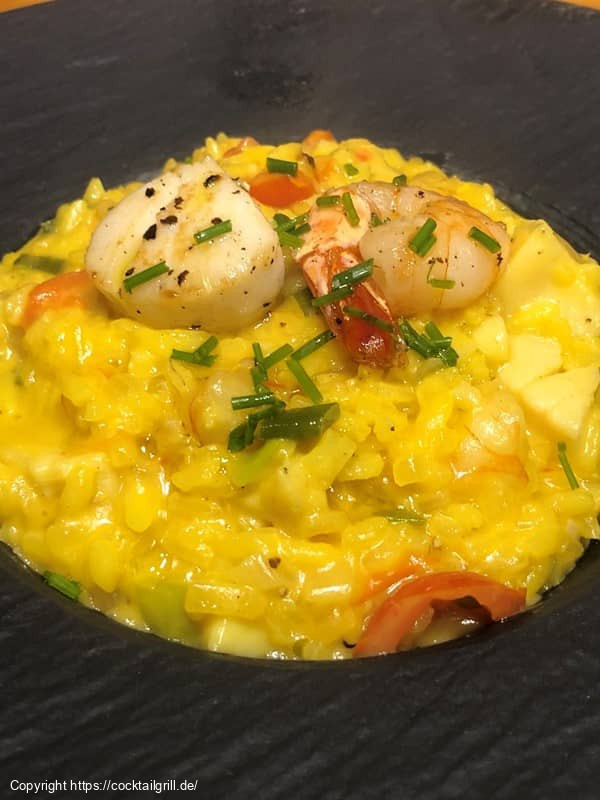 Risotto mit Garnelen und Jakobsmuschel